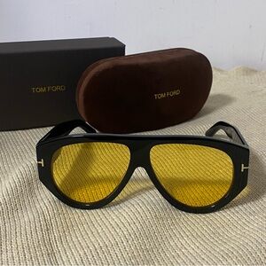 Tom Ford Black Sunglasses with Yellow Lenses
